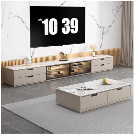 HLHLOP777 TV-Ständer Wohnzimmer-TV-Schrank, nordische Moderne Aufbewahrung, Couchtische, elektrischer Kamin, Wohnmöbel Fernsehständer(Color:Coffee table130CM)