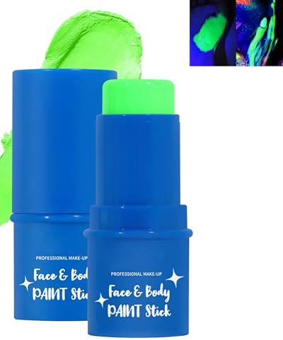 Baton De Peinture Corporelle Pour Le Visage Et Le Corps,Body Painting Stick,Peinture Corporelle En Creme A Base D'huile Pour Le Maquillage De Cosplay Et D'halloween Pour Adultes-05Vert Fluo