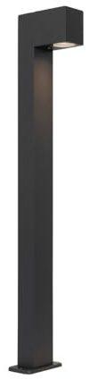 Qazqa Industrie außen Pollerleuchte, Wegeleuchte, Pollerlampe für den Garten - Baleno - Dunkelgrau, max. 35W, Geeignet für LED, 80cm, IP44
