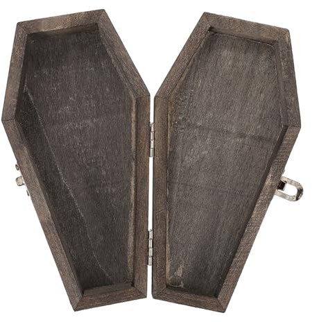GREENADSCAPE Kleine Sargbox Aus Holz Tragbare Schmuckschatulle Aufbewahrungsbox Für Ohrringe Halloween-dekoration Filigrane Schmuckschatulle