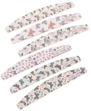 SKISUNO 6piezas Limas Decorativas Para Uñas Limas De Manicura y Pedicura De Doble Cara Herramientas De Recorte Para Uñas Naturales y Acrílicas Portátiles y Resistentes Para Viajes y