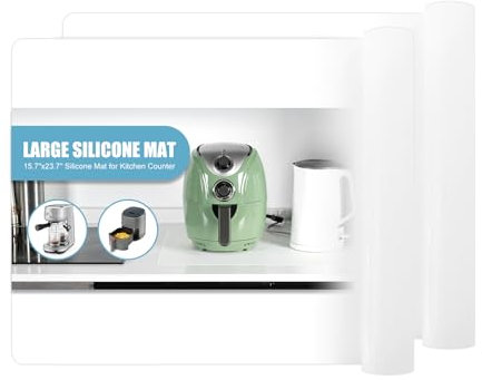 KitchenRaku 2 tappetini grandi in silicone, 50 x 70 cm, antiscivolo, resistenti al calore, riutilizzabili, adatti per alimenti, lavabili in lavastoviglie