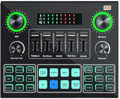Console DJ, Mixer audio stereo con scheda audio V9 con effetti e cambio di voce for giochi for computer, trasmissione in diretta for telefoni cellulari