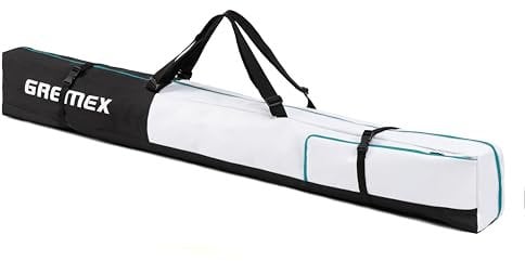 Gremex Skitasche - Skisack für 1 Paar Ski - Wasserdichte Skitasche 160 cm - Robuster Leichte Ski Tasche - Ergonomisch Skisack 160 cm - Skisack Alpinski - Kompakte Skisack Skitasche Alpin - Ski Zubehör
