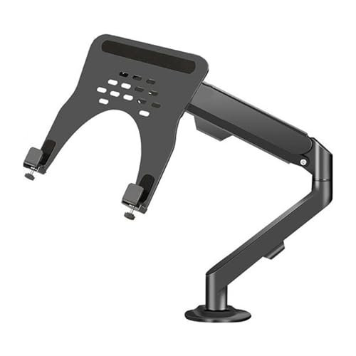 Monitorhalterung Laptop-Armhalterung for den Schreibtisch, hält 2,0–8,1 kg, 2-in-1 verstellbarer Gasfederarm, Einzelmonitor-Tischhalterung mit Ablage for 17–30 Zoll Bildschirme oder 10–16 Zoll Laptops
