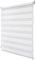 Joydeco Doppelrollo ohne Bohren mit Klemmfix und Anti-Verhedderungszubehör stufenlos verstellbar lichtdurchlässig verdunkelnd Weiß B65 x H120 cm(Stoffbreite 61cm)
