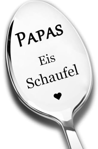 Edelstahl Löffel mit Gravur für Papa, Eislöffel Geburtstags Geschenk für Papa, Kaffee Dessert Löffel Personalisiertes, Vatertag Geschenk