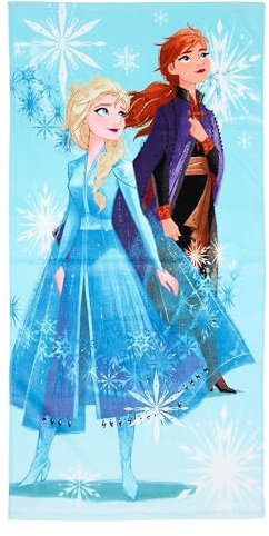 Disney Store Official, Frozen, Toalla, 150 cm נ74 cm, con Elsa y Anna, artículo Infantil para la Playa, el baño, la Piscina o Las Vacaciones