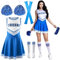 Cheerleader Kostüm Damen,Cheerleading Outfit Mädchen,Cheer Uniform Outfit Kleid mit Pompoms Socken Inflatable Stick,High School Cheerleader Kostüm,Kostüm Cheerleader für Karneval Mottoparty