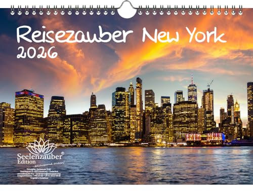 Reisezauber New York DIN A4 Kalender für 2026 Amerika USA Stadt Reise Land Urlaub - Seelenzauber