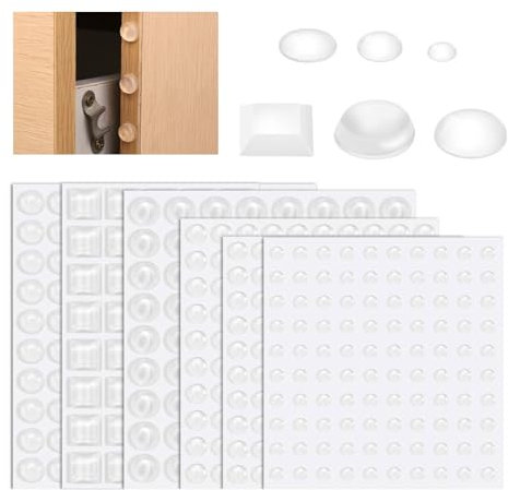 504 Stück GummifüßE Türpuffer 6 Größen Schutzpuffer Elastikpuffer Transparent Gummipuffer Selbstklebend für Glasplatten Türen Schränke Schubladen