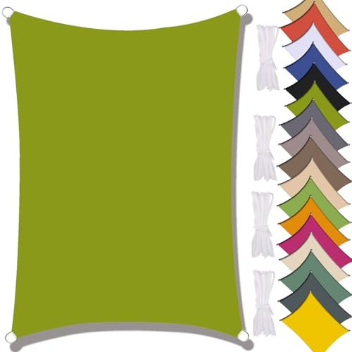 MAJINGC Voile D'ombrage Carré 2X3M Imperméable Toile Ombrage Rectangulaire 95% UV Protection pour Patio Balcon Jardin Terrasse (Jaune-Vert,2X3M)