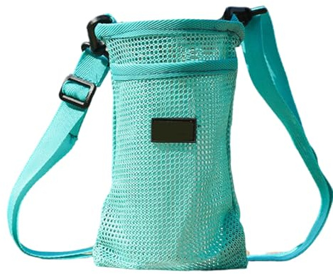 LfrXtra Crossbody-Tasche für Wasserbecher, tragbare Sport-Wasserflaschenabdeckungen, Netz, Getränkehalter mit verstellbarem Gurt, für Outdoor-Camping, grün