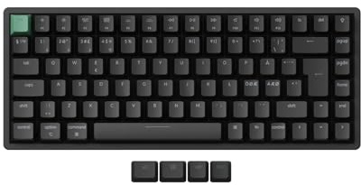 Keychron K2 HE Tastiera meccanica con effetto Hall al 75%, connessione Bluetooth 5.2, wireless 2,4 GHz, interruttori magnetici, hot-swap, retroilluminazione RGB, Keycaps ABS - layout italiano ISO