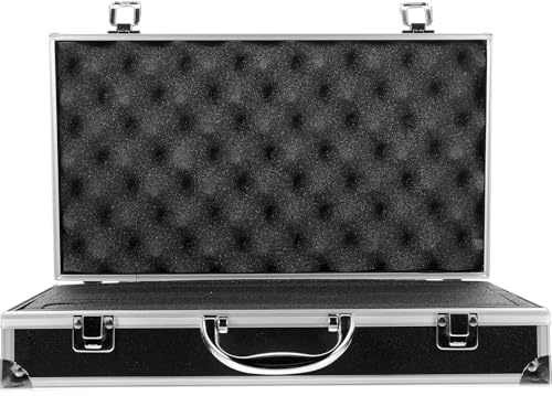 Alipis Shockproof Microphone Cable Storage Box and Portable Mic Case with Handle, PU Material for Professional Outdoor Live Streaming, Black