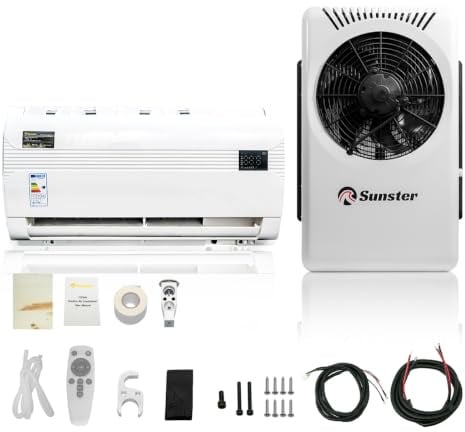 Sunster Split Klimaanlage 12V, Leise Kühlung für Wohnmobil Bus