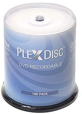 PlexDisc DVD-R 632-415-BX 4,7 GB 16 x weißer Thermo-Hub bedruckbar - 100 Disc-Spindel (FFP)