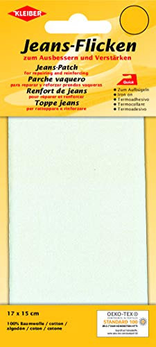 Kleiber Jeans-Bügelflicken weiß, ca. 17 cm x 15 cm