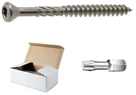 200x NORDEC Spezial Terrassenschrauben Edelstahl C1 Hartholz 5x70 inkl. 1 EDELSTAHL-BIT