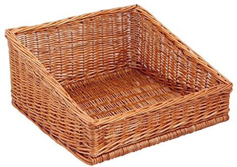 Backideen Regalkorb Schräg quadratisch, braun, T 50cm x B 50cm x Hv 12cm x Hh 25cm
