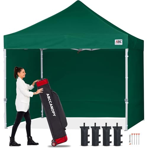 ABCCANOPY Faltpavillon 250x250 Wasserdicht mit Seitenteilen UV+,ForestGreen