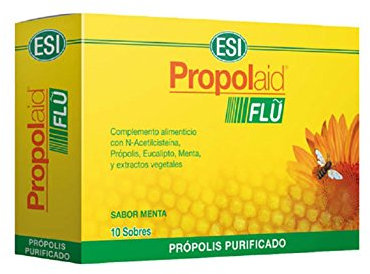 Propolaid Flu – Contribuye al Bienestar Respiratorio y la Fluidificación del Moco – Complemento Alimenticio Sobres con Propóleo, NAC y Extractos Naturales – Sin Gluten, Apto para Veganos – 10 Sobres