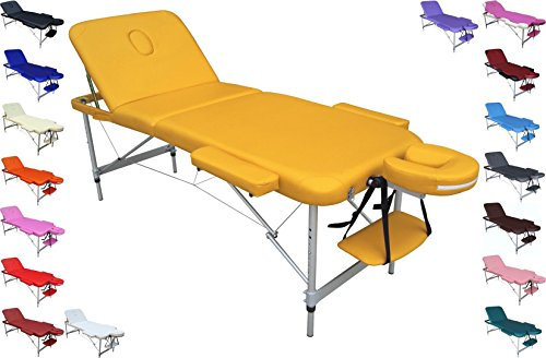 Polironeshop Europa - Table de Massage en Aluminium Professionnelle pour Tatouage, Esthétique, Soins du Corps, Spa, Salon de Beauté, Physiothérapie et Bien-Être
