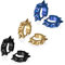 Flongo Ohrringe, 6 Stück Edelstahl Creolen Gestüt Stecker Ohrringe Ohrstecker Set Ohrhänger Fake Tunnel Fake Plug Gold Golden Schwarz Blau Spitze Nieten Ahle Taper Punk Rock Hip-Hop Herren, Damen