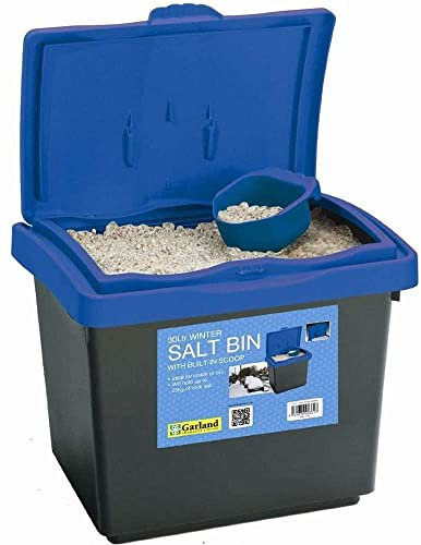 AMOS 30Ltr 25kg Rock Salt Storage Bin Grit Spreading Plastic Box Container with Scoop…