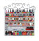 Gototop Nail Polish Organiser Display Stand, Metal Wall Shelf For Nail Varnish And Makeup Storage And Display, Holds 180 Bottles Over 6 Levels, 60.5 x 5.3 x 72 cm Bianco