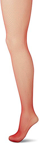DIM Style Panty Fantasía Rejilla Medias, Rojo (Rojo Intense 7SR), Medium (Tamaño del Fabricante:2) para Mujer