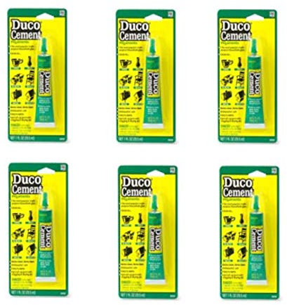 S/S Duco Cement Household Glue - Clear Multi-purpose Adhesive - 29.5ml - 1 Fl Oz x6