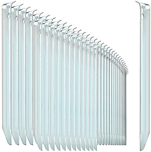 com-four® 48x Zelt-Heringe aus Stahl - halbrunde, robuste Erdnägel für Camping und Outdoor - ideal für normalen Boden