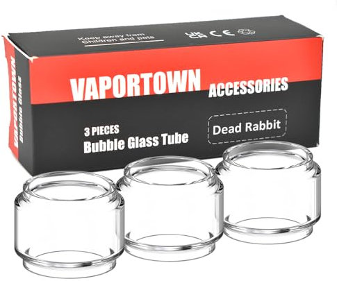 Vaportown Spare Bubble Glass Tube für HellVape Dead Rabbit RTA Transparent Fatboy Replacement Bulb Glas Tank (Pack of 3)