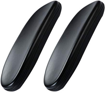 Healifty Replacement Office Chair Armrest Arm Pad PU Leather Padded Armrest Elbow Pillow for Universal Chair 2pcs (Black)