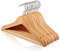 HOUSE DAY Kinder Kleiderbügel Holz 20 Stück Kleiderbügel Platzsparend, 360° drehbarer Haken, rutschfest, für Mäntel, Anzüge, Hosen und Jacken, Naturfarben