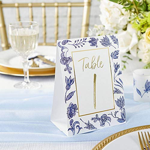 Kate Aspen 28537NA Blue Willow Collection, Cardstock, Wedding Table Numbers (1-25)