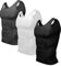 Odoland Herren 3er Pack Body Shaper Bauchweg Weste Thermo-Kompressionsshirt Tank Top Shapewear, Grau/Schwarz/Weiß, Mittel