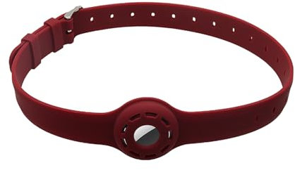 Kisbeibi Collier en silicone pour chien et chat - Longueur réglable - Couvercle d'accessoires de recherche d'animaux de compagnie - Rouge