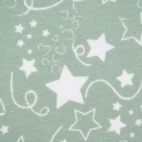 SCHÖNER LEBEN. Baumwolljersey Jersey Sterne abstrakte Linien Kreise Mint weiß 1,5m