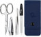 marQus Maniküre Set 4 teilig praktisch und kompakt- mit Feile aus Solingen, das praktische Nagelpflegeset für alle Fälle und Taschen, Reise Nageletui Farbe: Blau