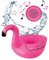 MUSIC HERO SBS Haut-Parleur sans Fil Flottant, boîtier Audio 3W avec flambant Rose, Haut-Parleur pour Piscine, Baignoire et fête, Mini Pompe et câble de Charge Inclus, Rose, Unique