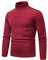 TYwm Sweater Männer Slim Fit Einfarbige Pullover Stretch Feinstrick Strickpullover Herren Hoher Kragen Longsleeve Knit Sweater Basic Komfortabel Warm Pulli Herren O-Wine Red2 L