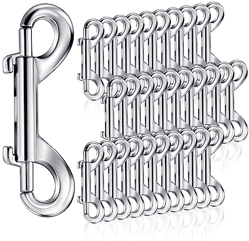 30 Stück Doppelendige Bolzen-Druckknöpfe, 6,9 cm schwere Zinklegierung, Trigger-Clips, Metallketten-Clips, Schlüsselhalter zum Verbinden von Hundeleine, Futtereimer, Schlüsselanhänger
