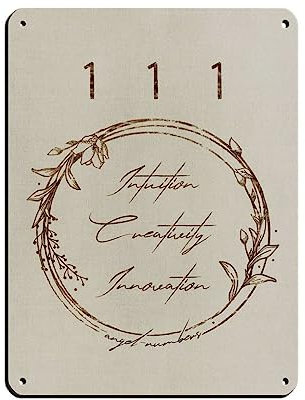 Angel Numbers 111 Kunstposter (29) Retro Poster Metall Blechschild Chic Art Retro Eisen Malerei Bar Menschen Höhle Cafe Familie Garage Poster Wanddekoration 30 x 40 cm