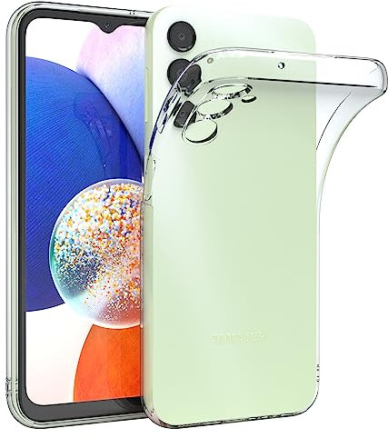 EAZY CASE Hülle kompatibel mit Samsung Galaxy A14 5G Schutzhülle Silikon, Ultra dünn, Slimcover, Handyhülle, Silikonhülle, Backcover, Durchsichtig, Klar Transparent