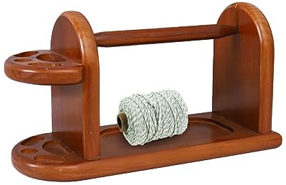 RoseFlower Garnhalter-Ständer, Natürlicher roter Garnknäuelhalter aus Holz, Spindeln, drehender Garnhalter zum Häkeln, Geschenk für ältere Frauen, Stricker- und Häkelzubehör