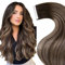 Hetto Tape Echthaar Extensions Braun 60CM Haarverlängerung Tape Echthaar Glatt Tape in Extensions Echthaar Remy Tape Extensions Echthaar Dunkelbraun bis Asche Blond #4/18/4 50g