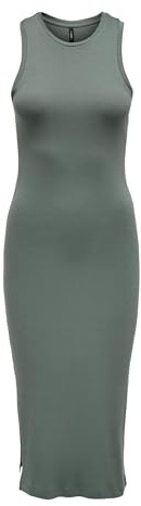ONLY Women's ONLBELFAST S/L MIDI Dress JRS NOOS Jerseykleid, Grün,