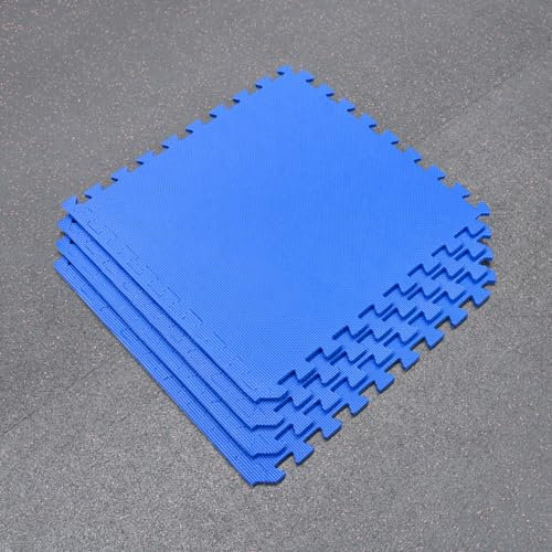 FORZA Tappeto Per Palestra Ad Incastro - Piastrelle Da 60cm² / Imbottitura In Schiuma EVA | Accessori Per Esercizi & Ginnastica (Pacco Da 20, Blu)